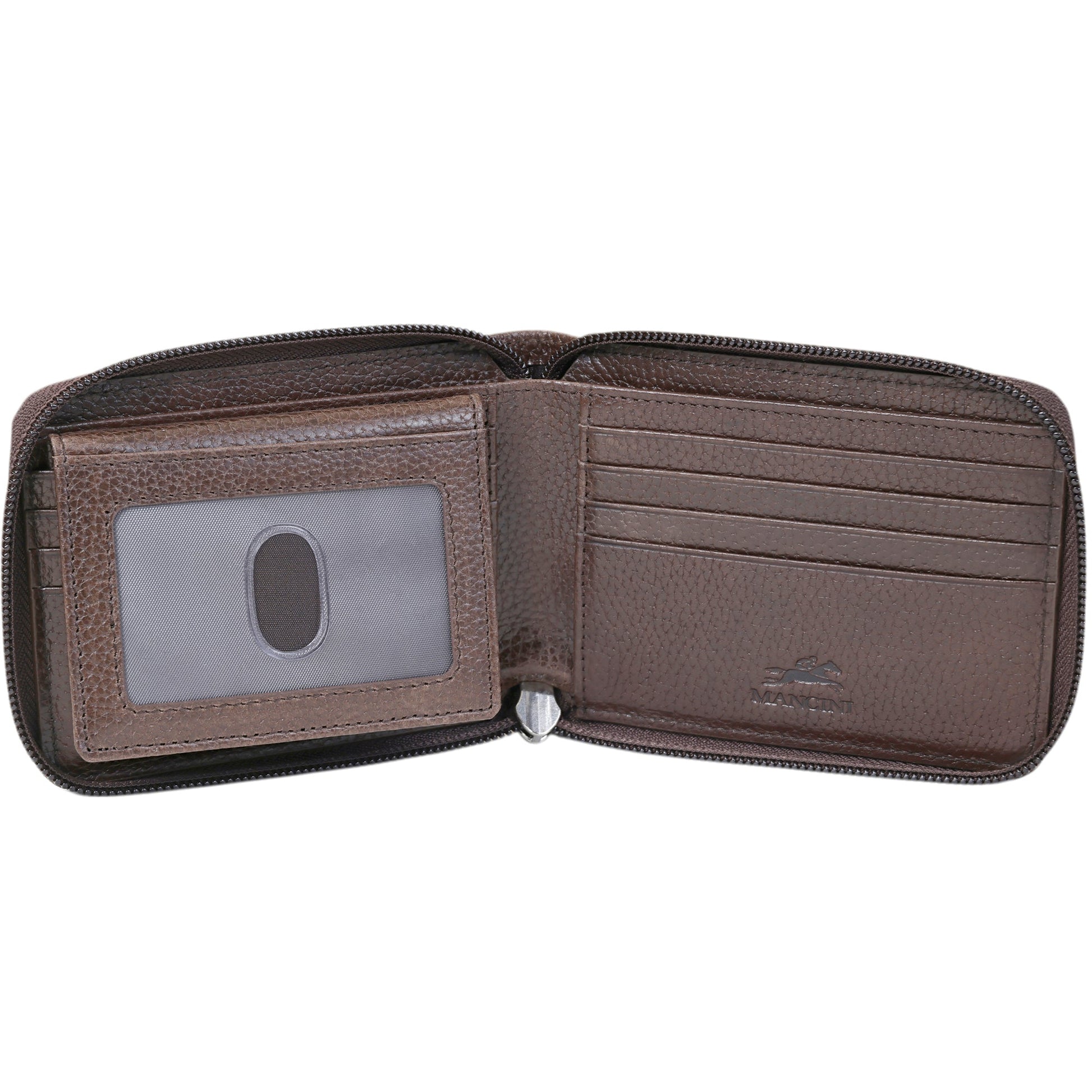 Mancini Wallets Mancini Fifth Avenue RFID Zippered Billfold with Removable Passcase