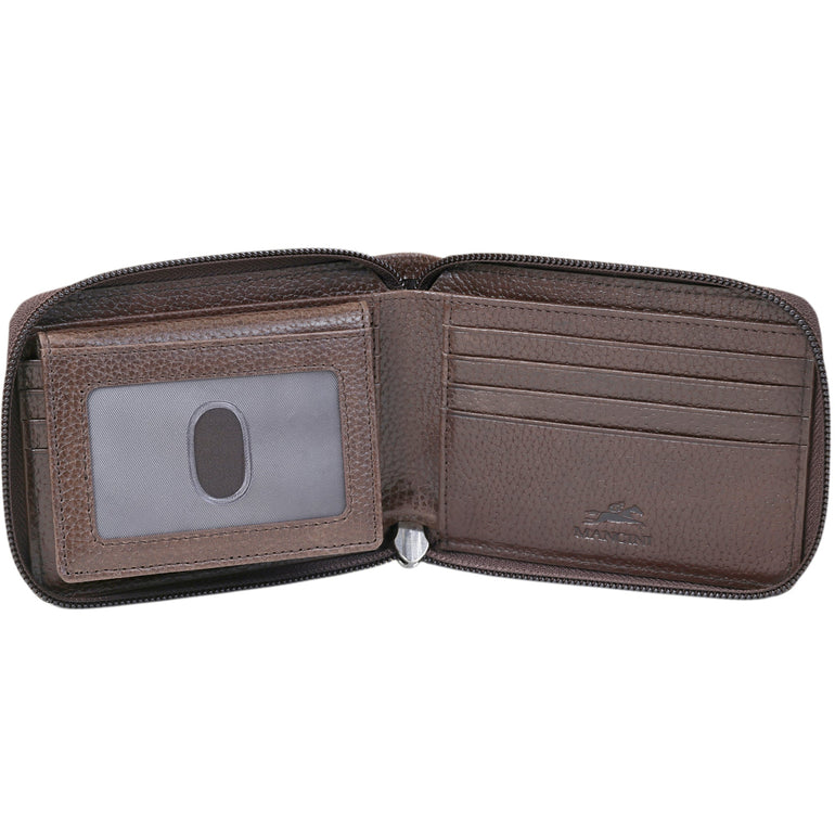 Mancini Wallets Mancini Fifth Avenue RFID Zippered Billfold with Removable Passcase