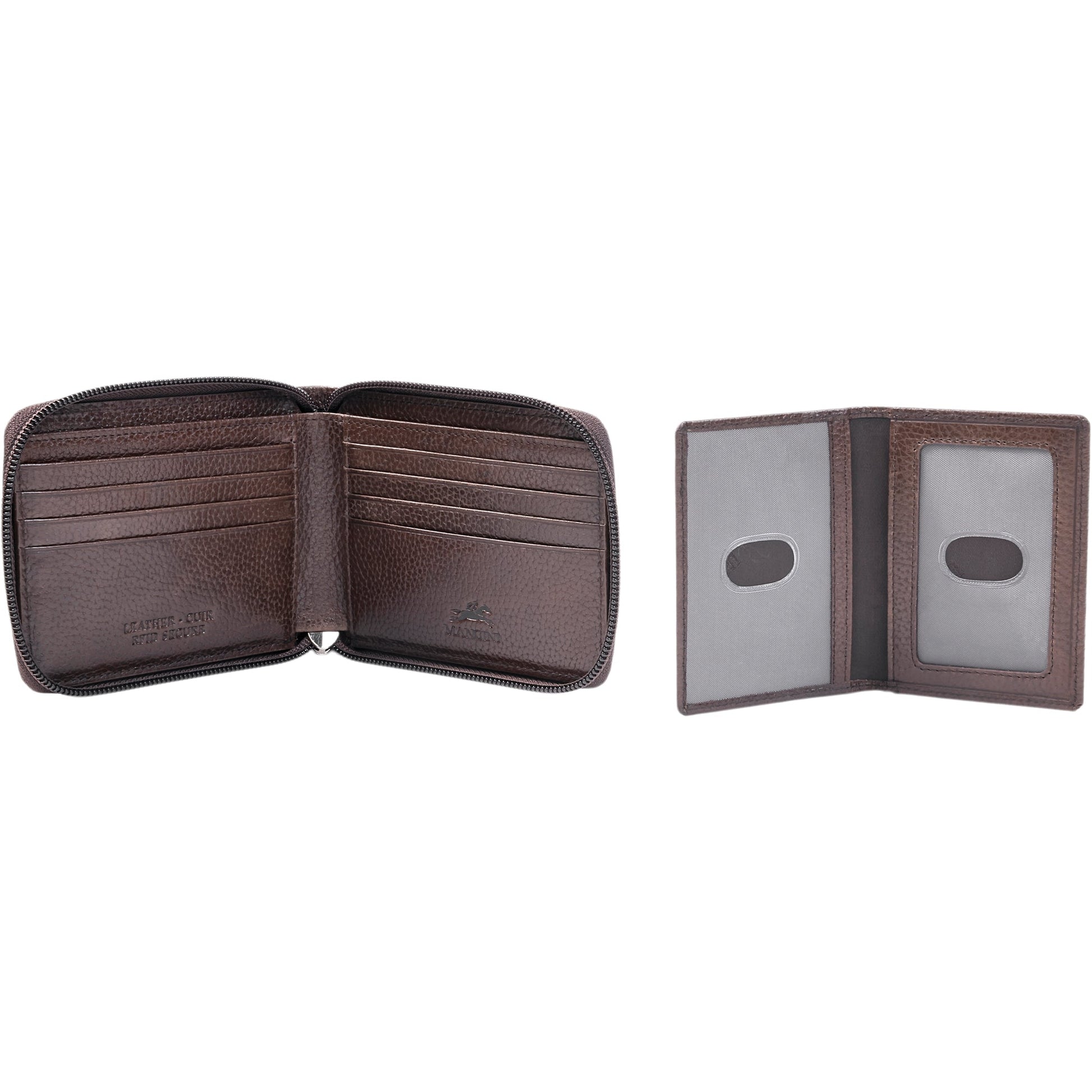 Mancini Wallets Mancini Fifth Avenue RFID Zippered Billfold with Removable Passcase