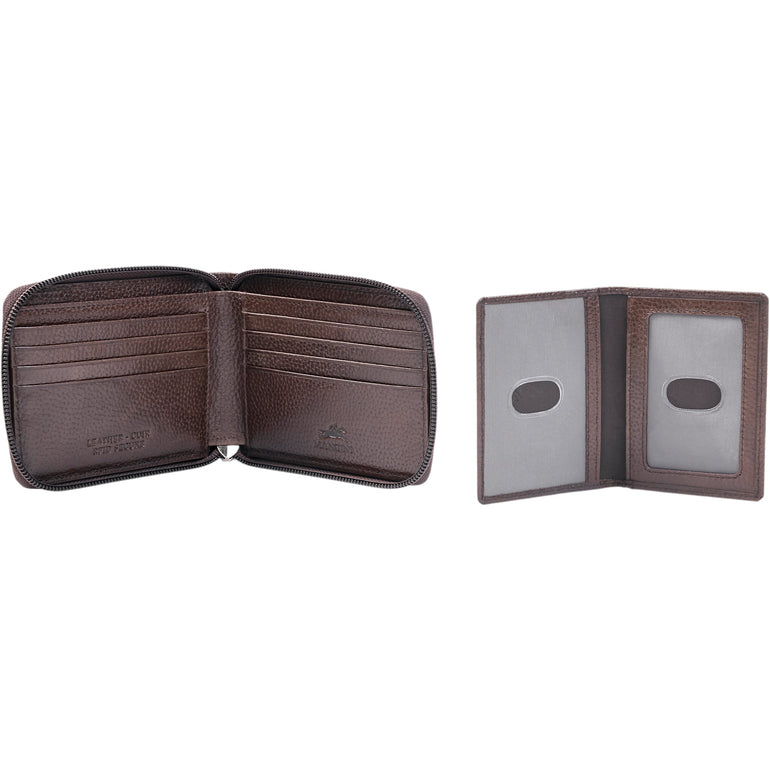 Mancini Wallets Mancini Fifth Avenue RFID Zippered Billfold with Removable Passcase