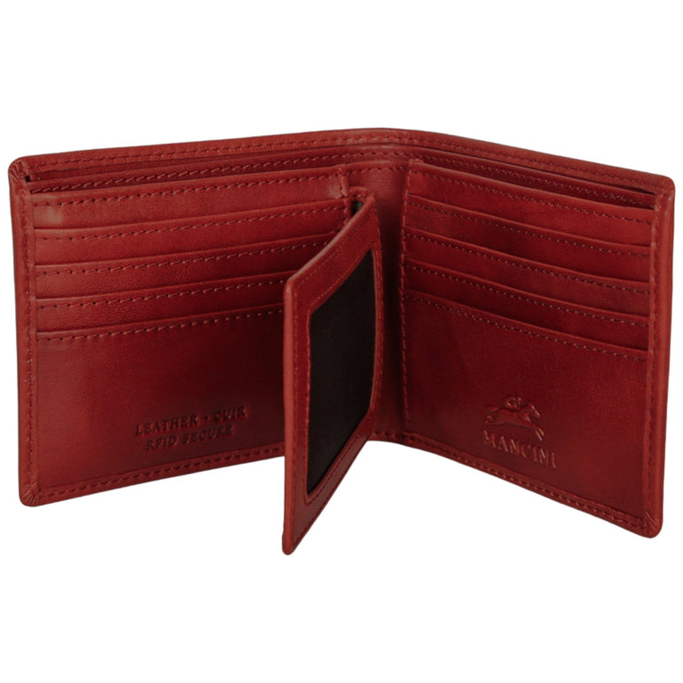Mancini Wallets Mancini Pelle D’oro RFID Secure Center Wing Billfold
