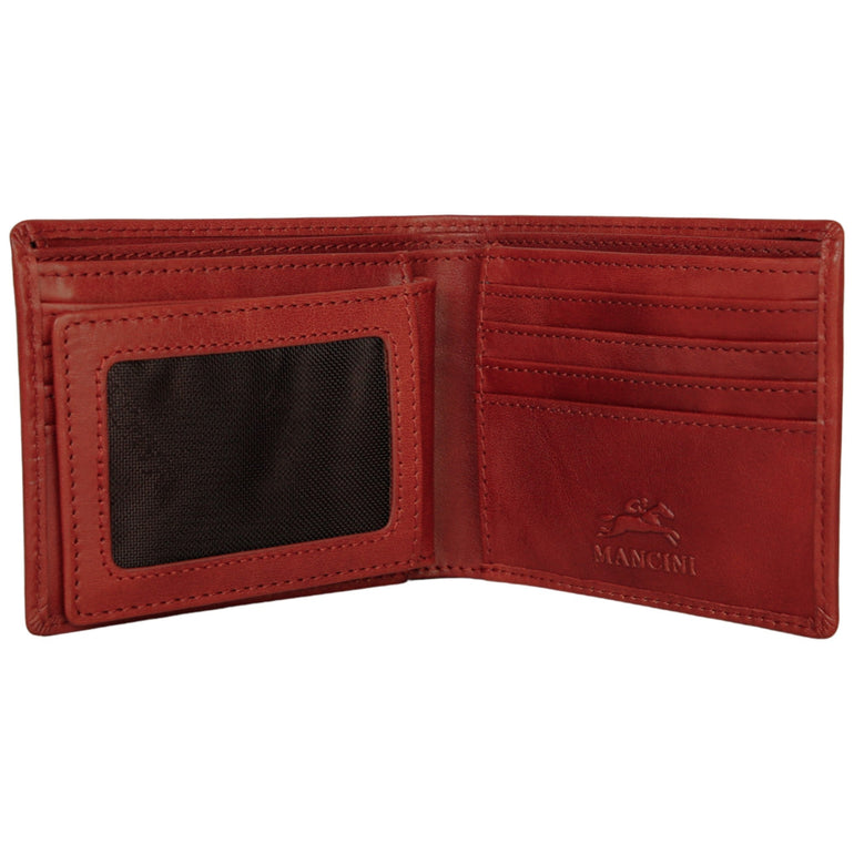 Mancini Wallets Mancini Pelle D’oro RFID Secure Center Wing Billfold