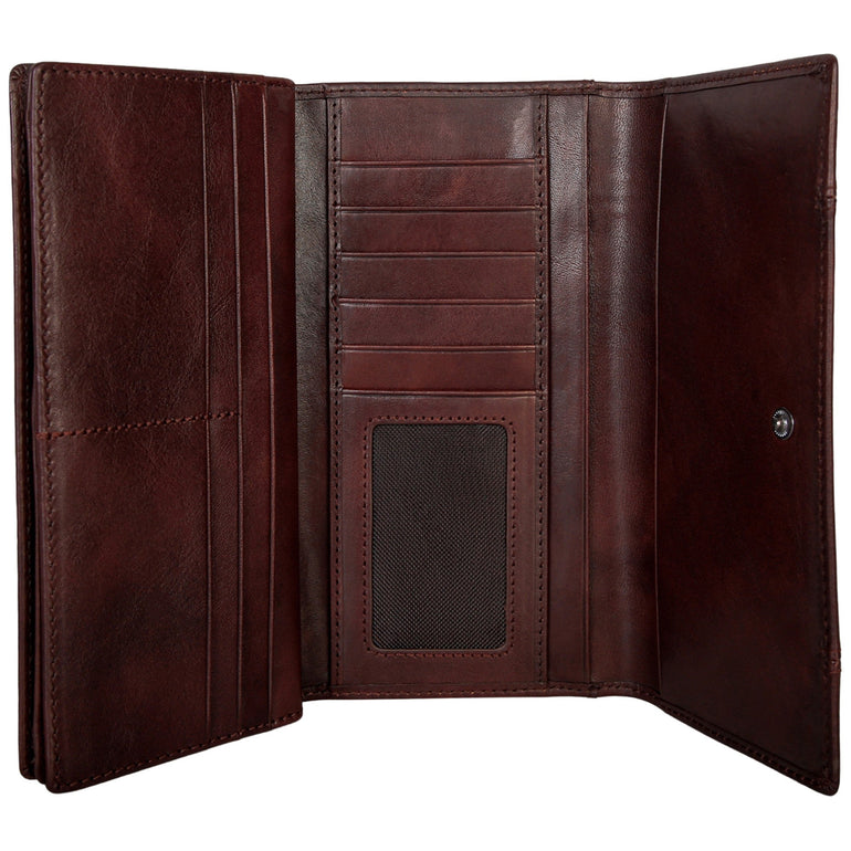 Mancini Wallets Mancini Pelle D’oro RFID Secure Quad Fold Wallet
