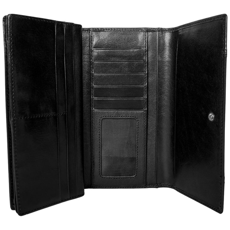 Mancini Wallets Mancini Pelle D’oro RFID Secure Quad Fold Wallet