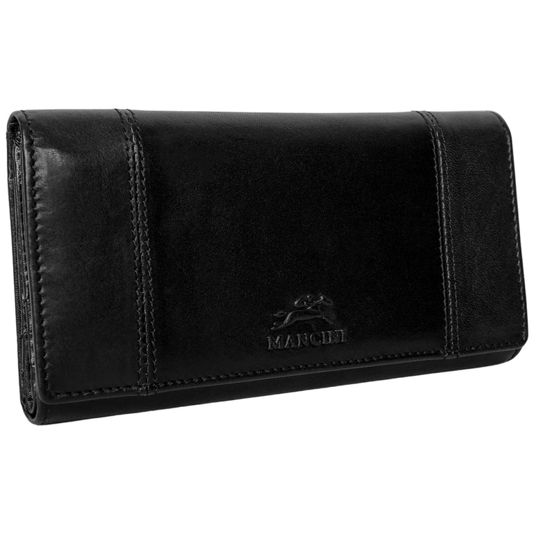 Mancini Wallets Mancini Pelle D’oro RFID Secure Quad Fold Wallet