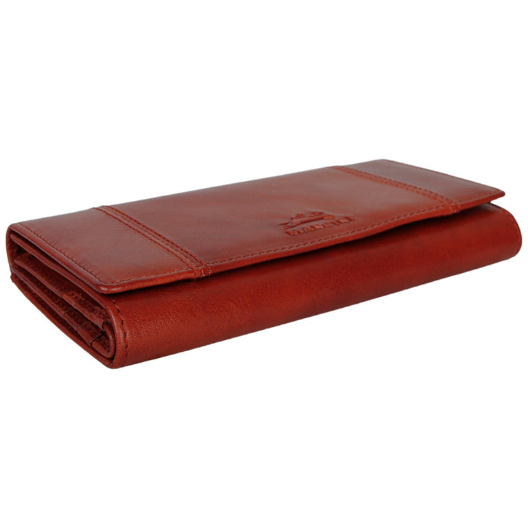 Mancini Wallets Mancini Pelle D’oro RFID Secure Quad Fold Wallet