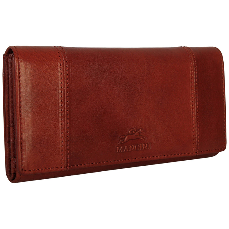 Mancini Wallets Mancini Pelle D’oro RFID Secure Quad Fold Wallet