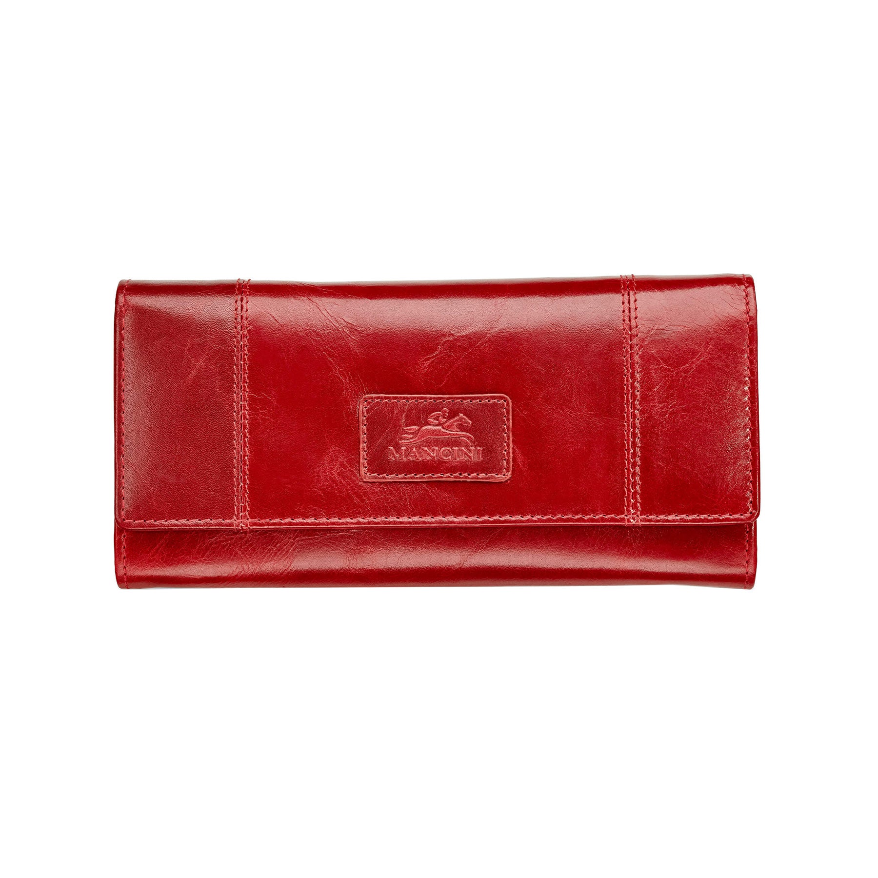 Mancini Wallets Red Mancini CASABLANCA Ladies’ RFID Secure Trifold Wallet