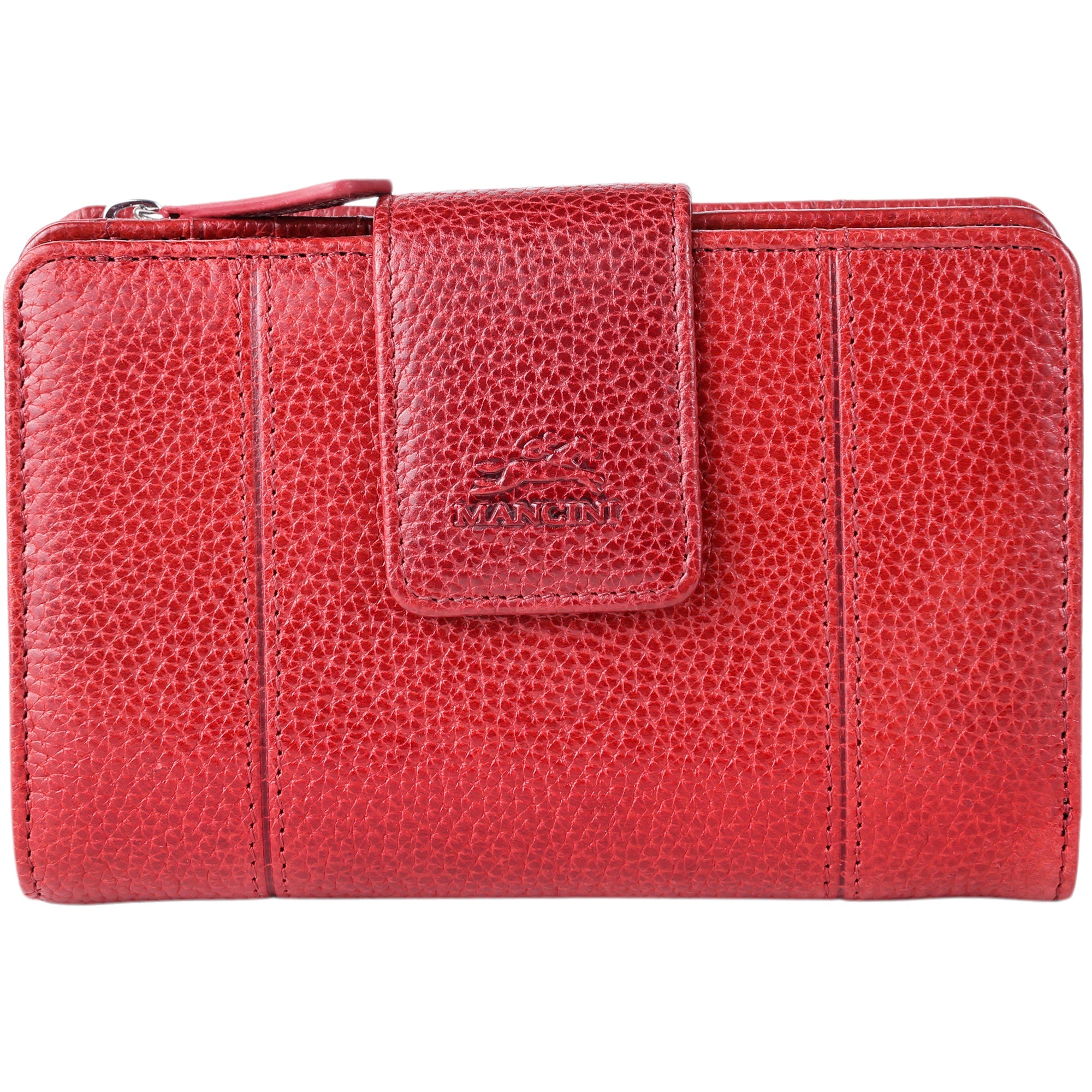 Mancini Wallets Red Mancini Fifth Avenue RFID Secure Medium Clutch Wallet
