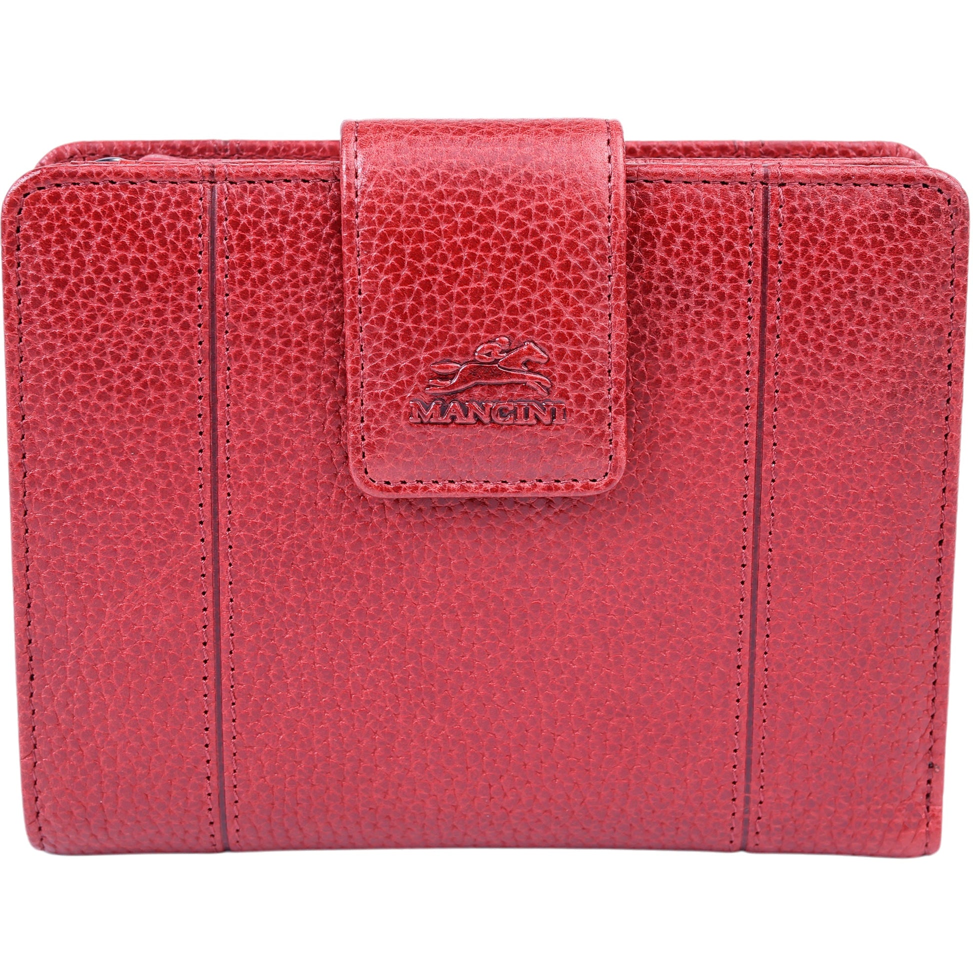 Mancini Wallets Red Mancini Fifth Avenue RFID Secure Medium Clutch Wallet