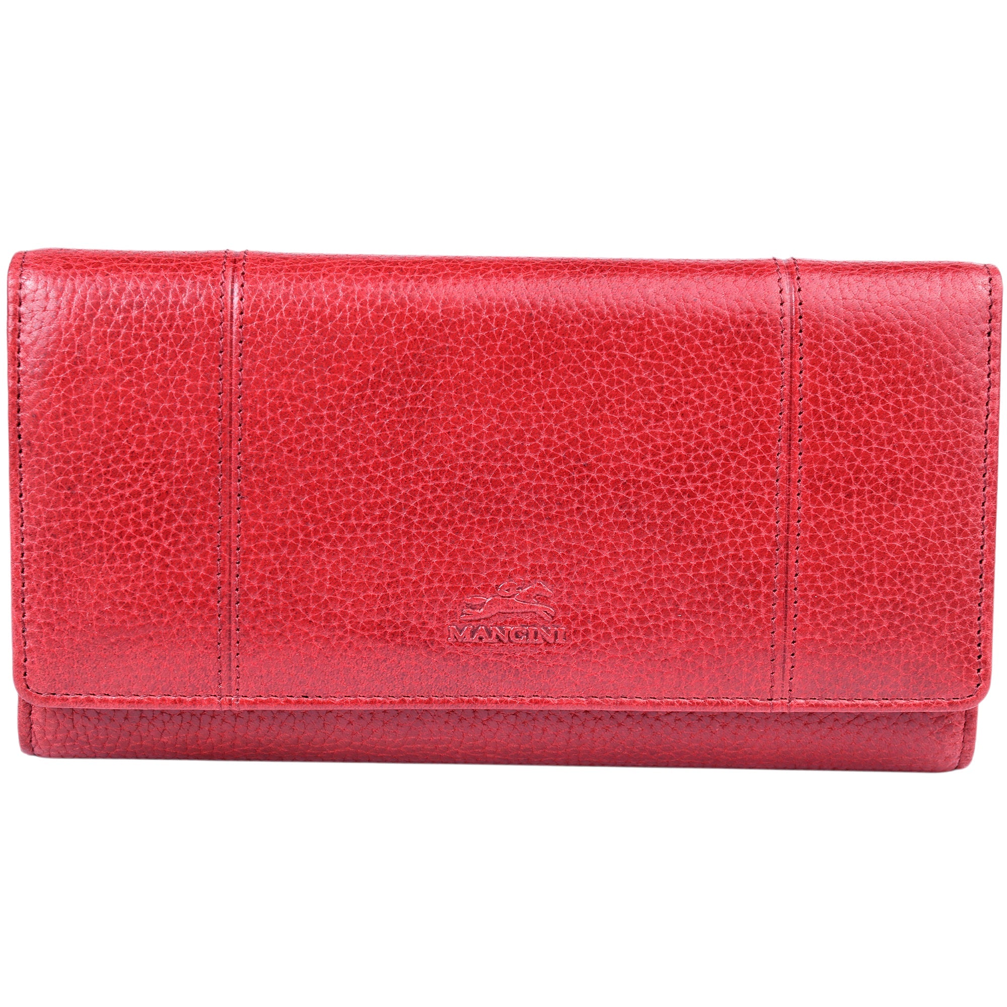 Mancini Wallets Red Mancini Fifth Avenue RFID Secure Trifold Wallet