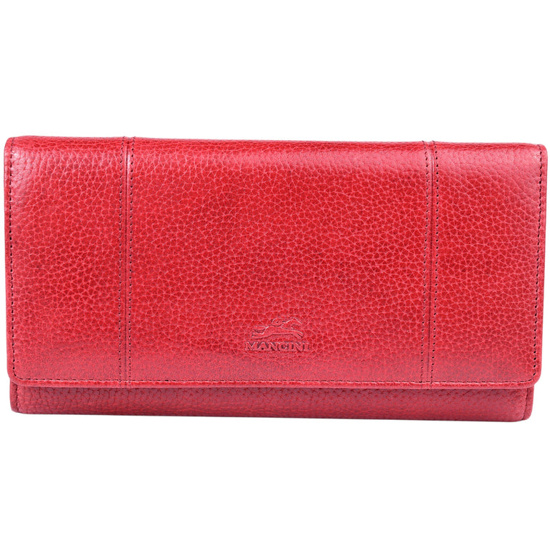 Mancini Wallets Red Mancini Fifth Avenue RFID Secure Trifold Wallet