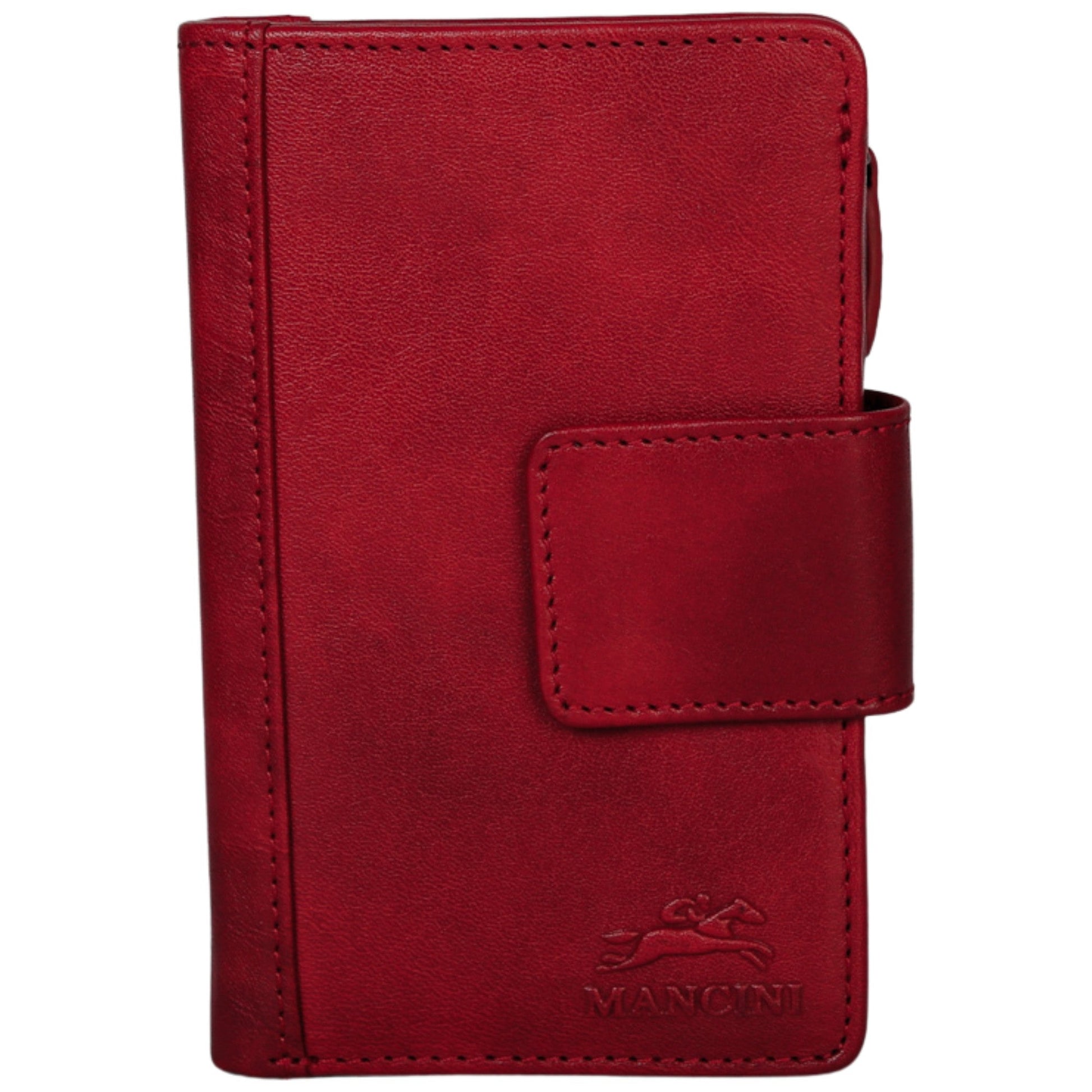 Mancini Wallets Red Mancini Pelle D’oro RFID Secure Medium Clutch Wallet