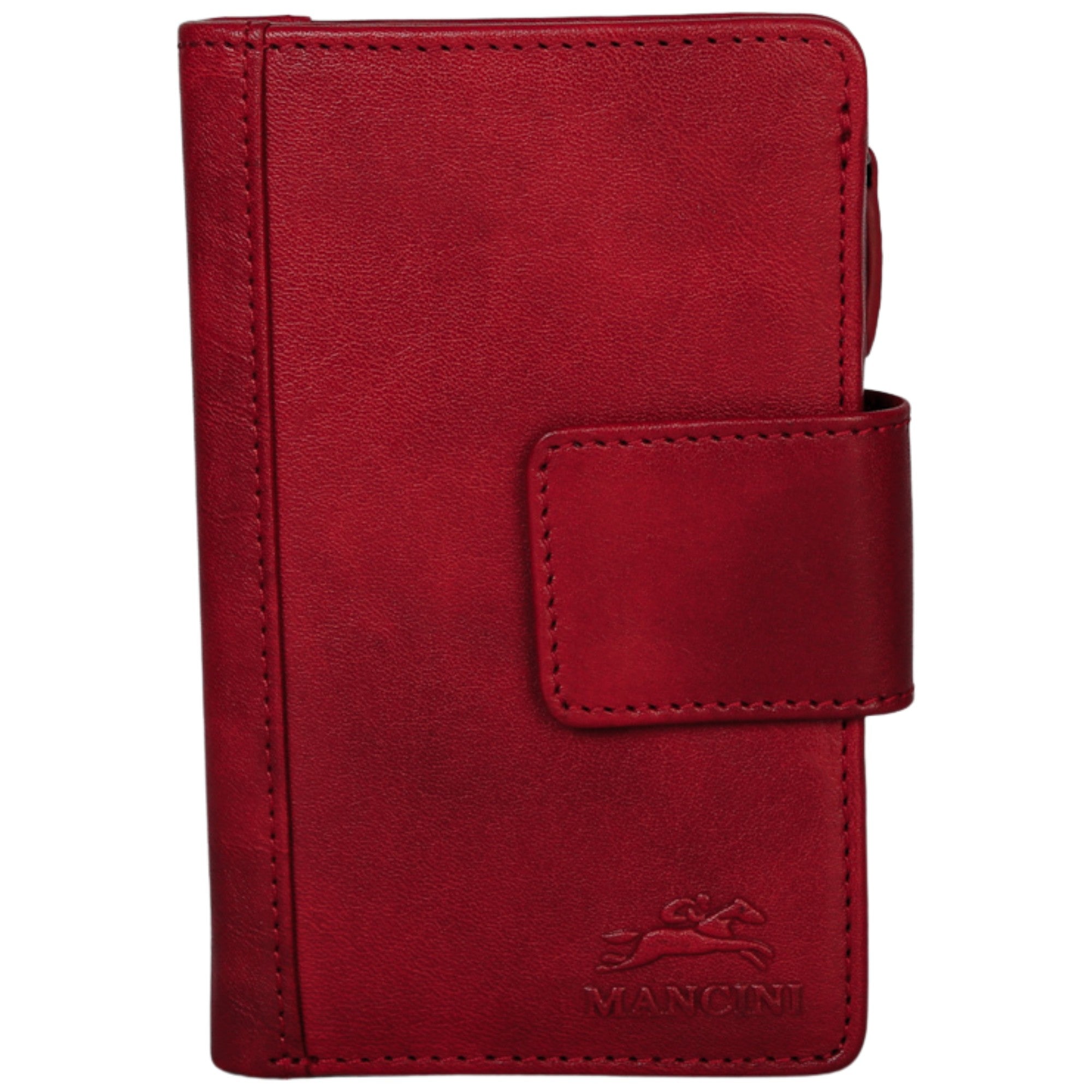 Mancini Wallets Red Mancini Pelle D’oro RFID Secure Medium Clutch Wallet