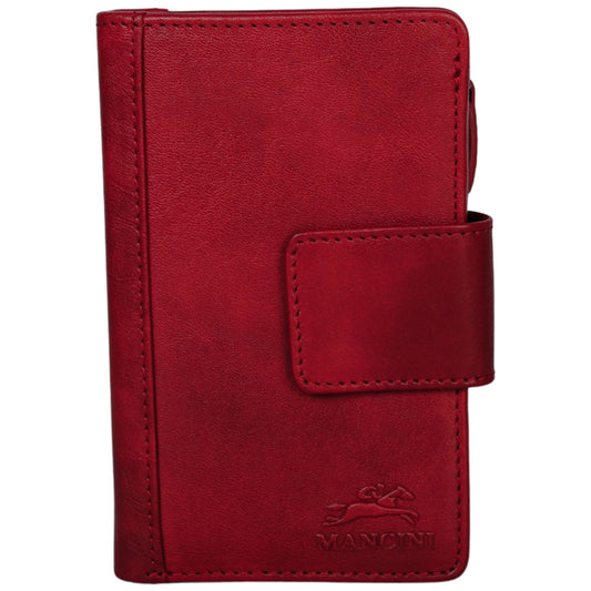 Mancini Wallets Red Mancini Pelle D’oro RFID Secure Medium Clutch Wallet