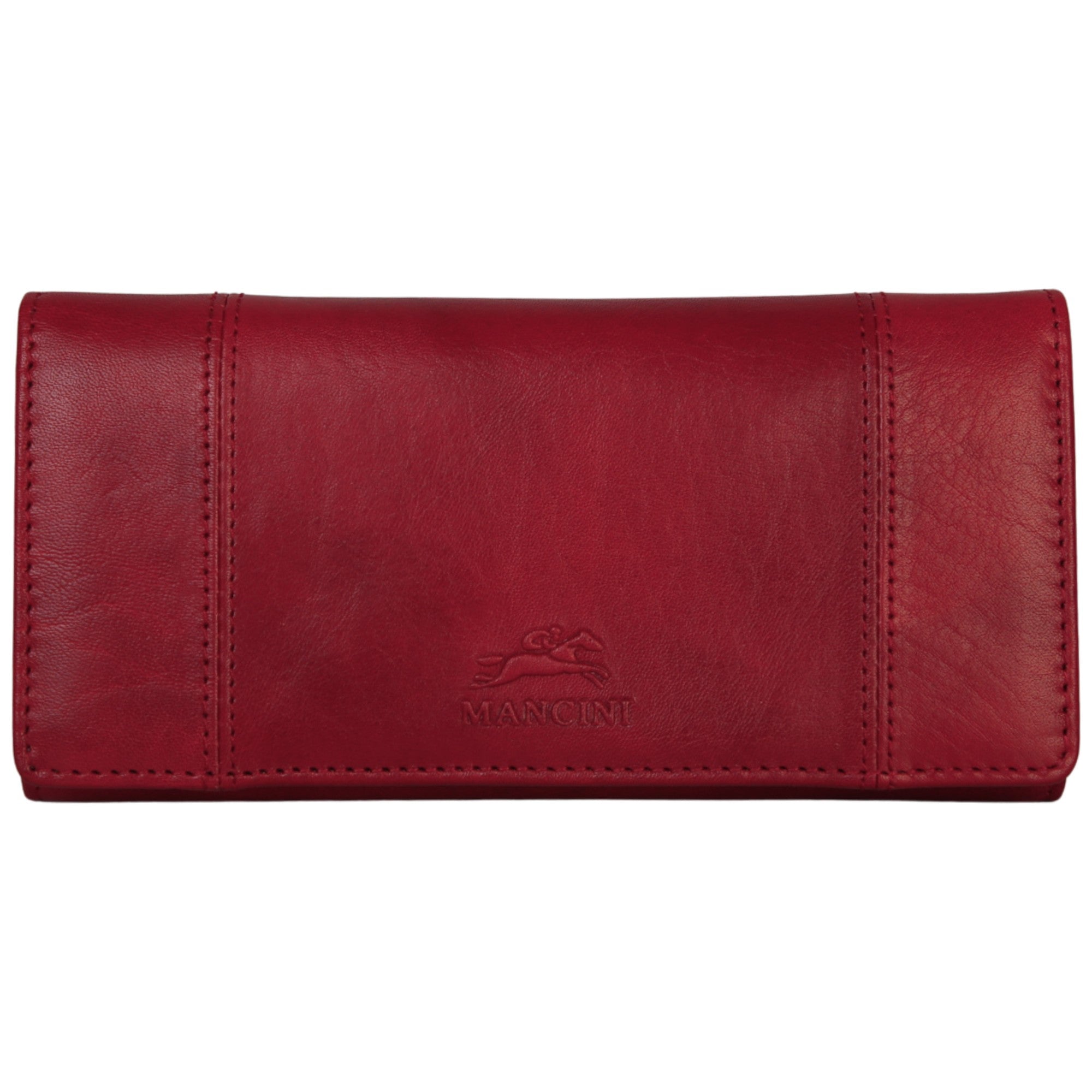 Mancini Wallets Red Mancini Pelle D’oro RFID Secure Trifold Wallet