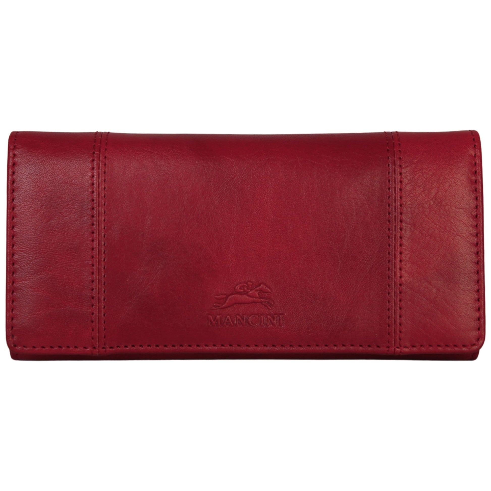 Mancini Wallets Red Mancini Pelle D’oro RFID Secure Trifold Wallet