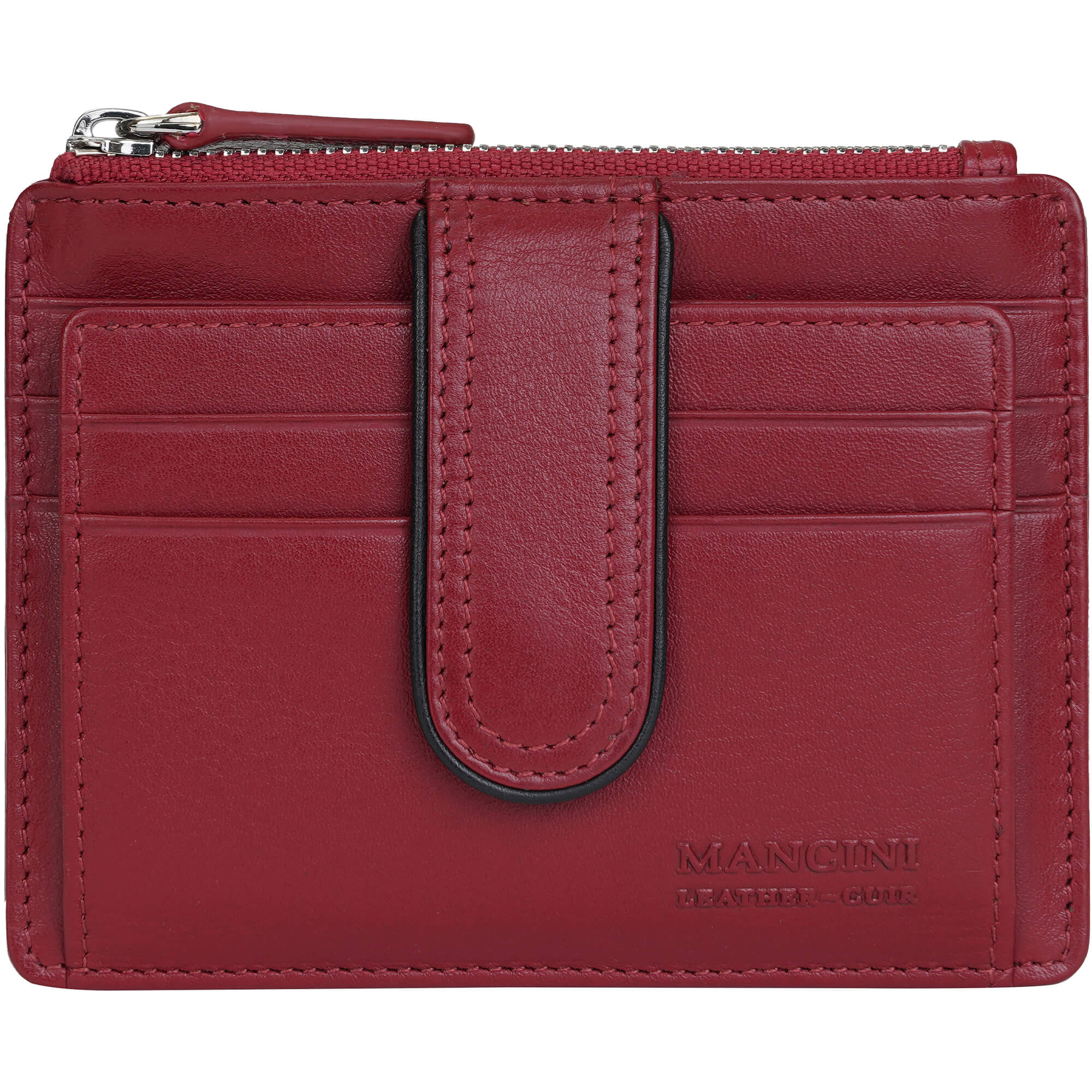 Mancini Wallets Red Mancini Sonoma Women’s Card Case with Enhanced RFID Protection
