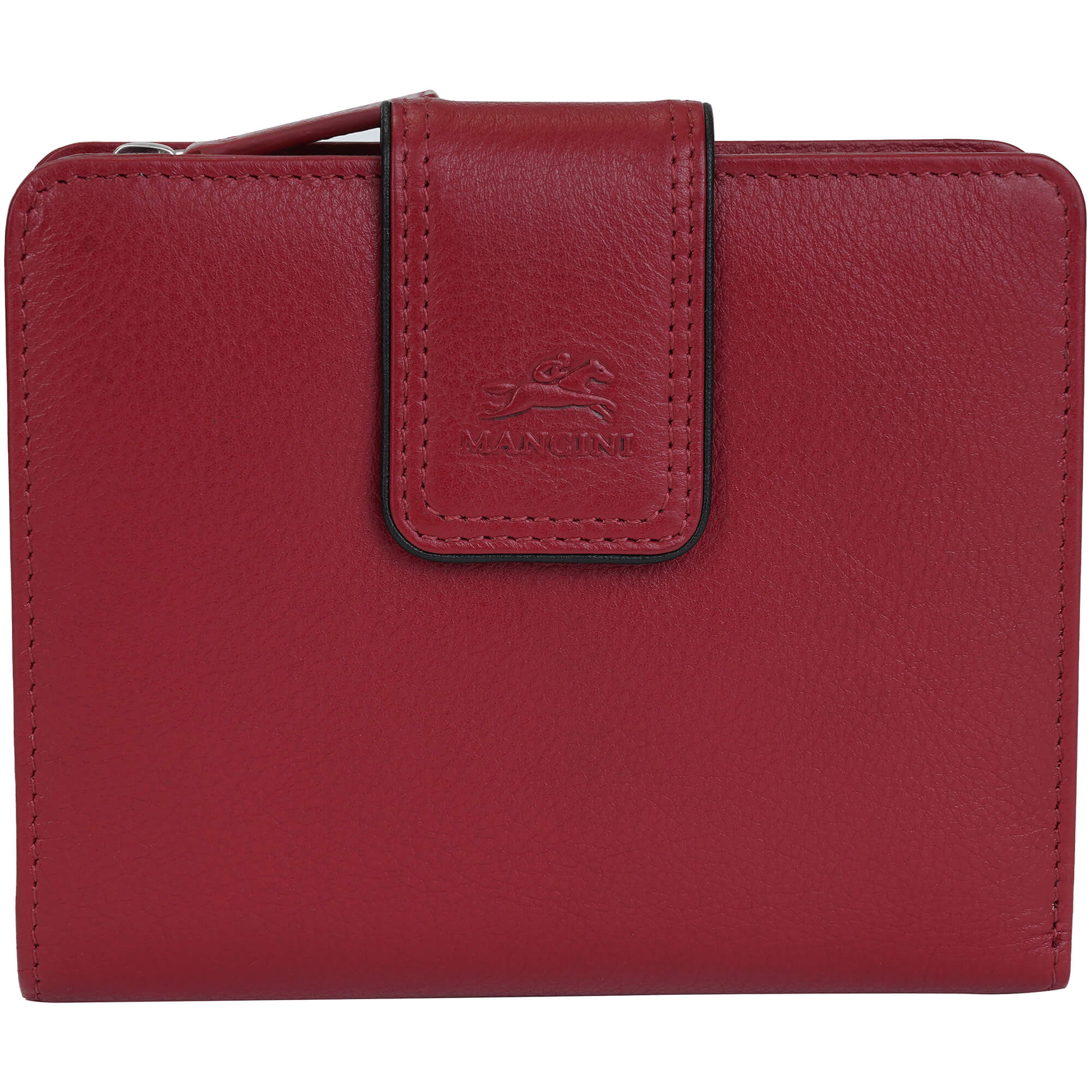 Mancini Wallets Red Mancini Sonoma Women’s Medium Clutch Wallet with Enhanced RFID Protection