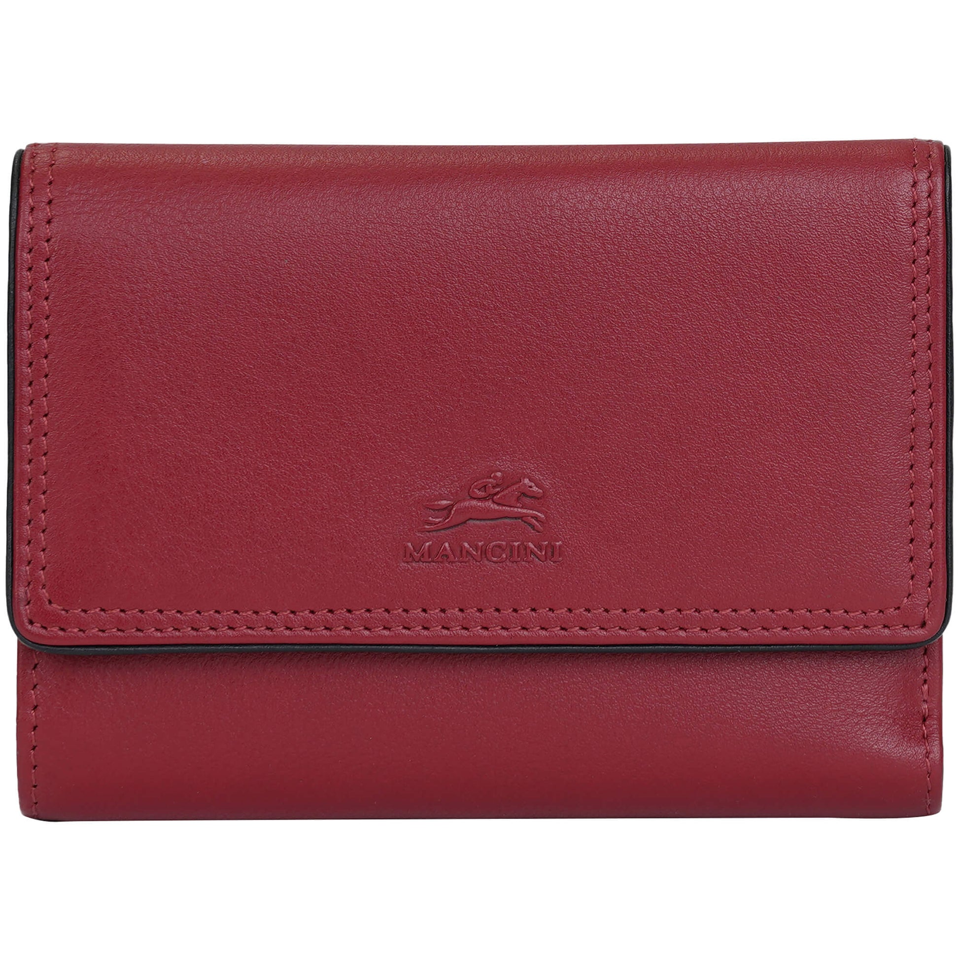 Mancini Wallets Red Mancini Sonoma Women’s Medium Clutch Wallet with Enhanced RFID Protection