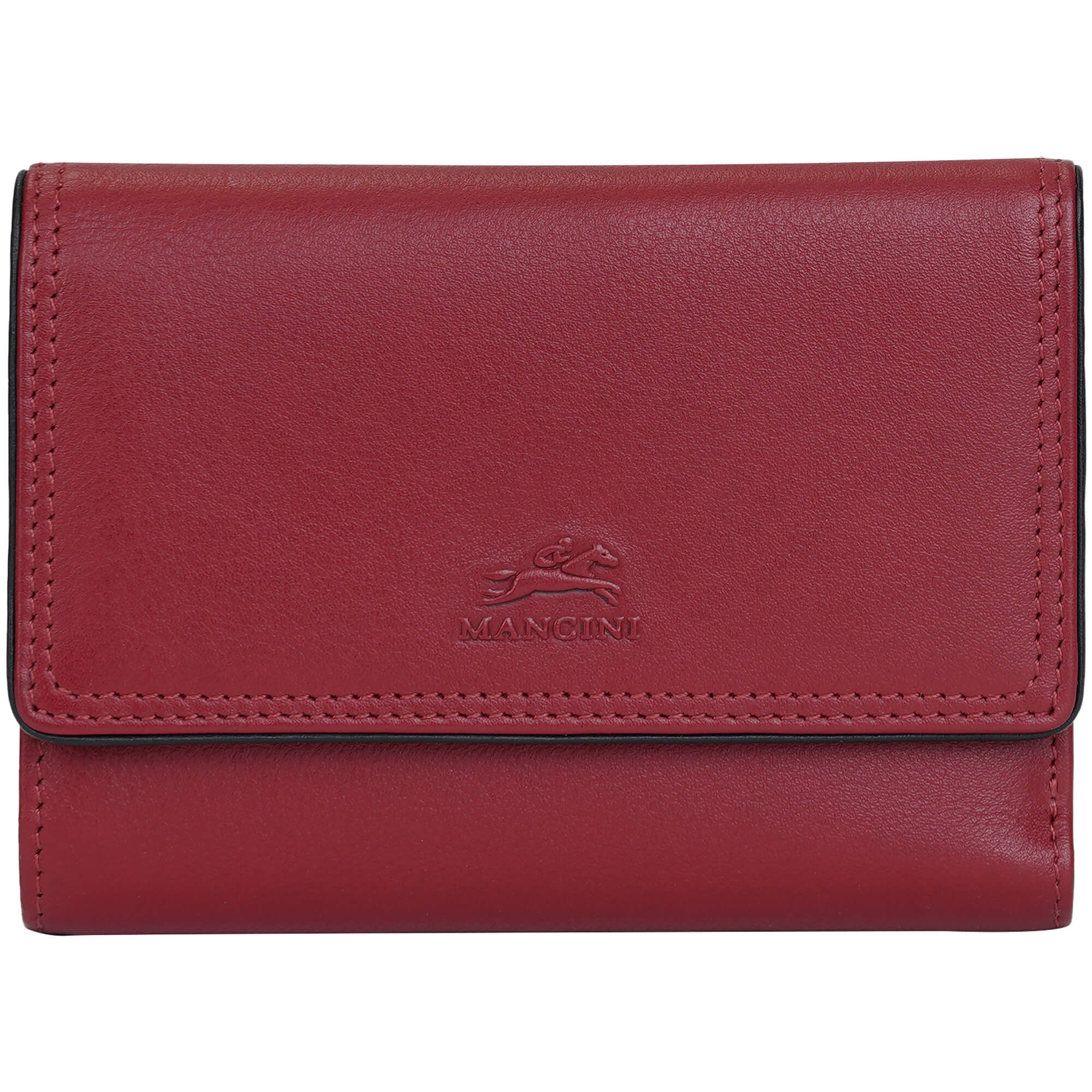 Mancini Wallets Red Mancini Sonoma Women’s Medium Clutch Wallet with Enhanced RFID Protection