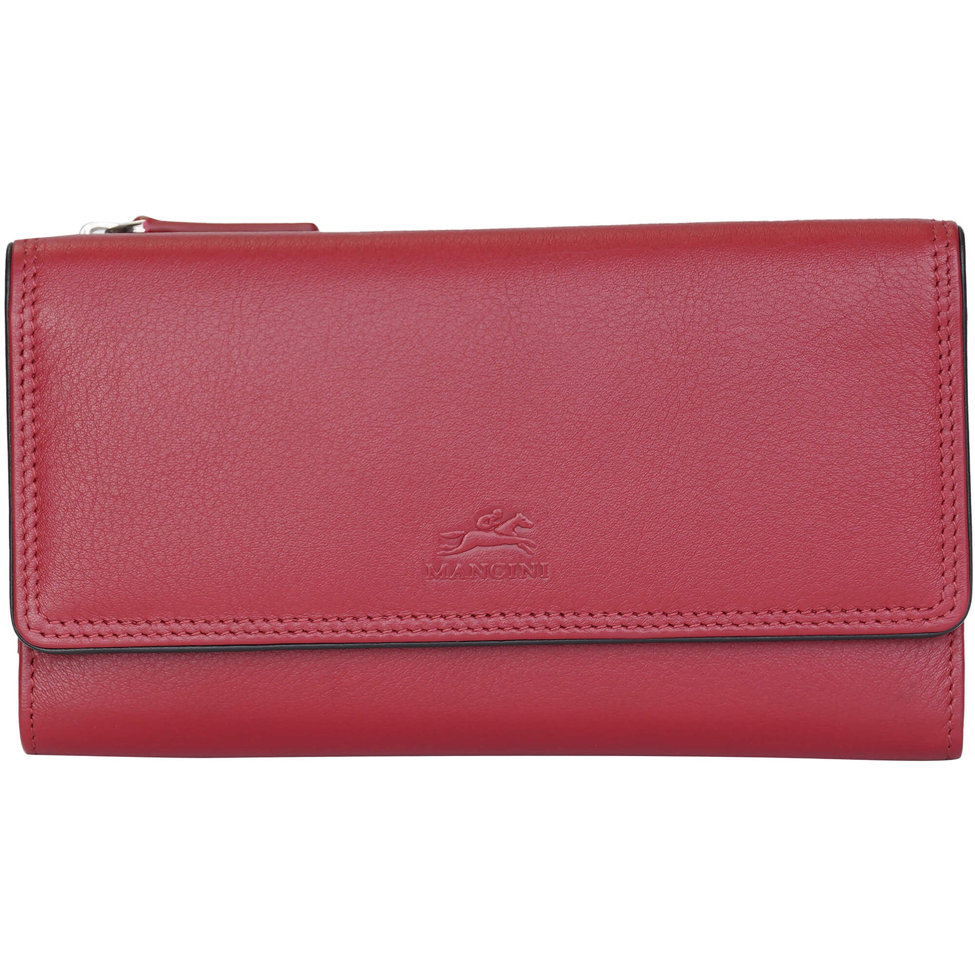 Mancini Wallets Red Mancini Sonoma Women’s Medium Clutch Wallet with Enhanced RFID Protection