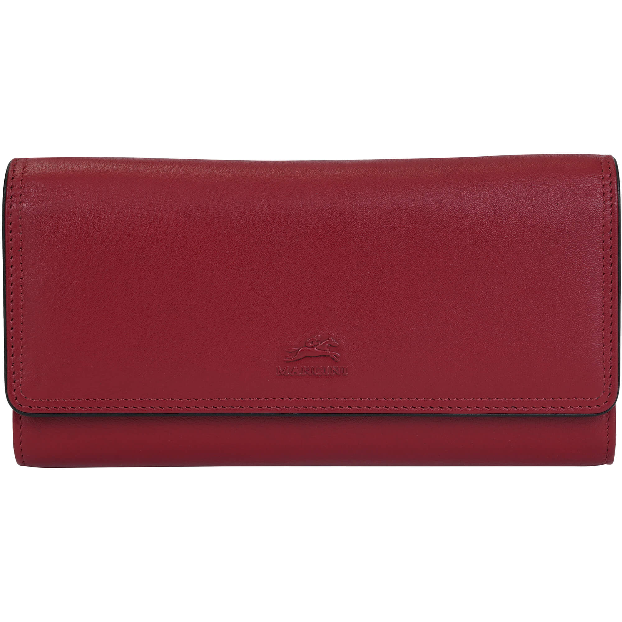 Mancini Wallets Red Mancini Sonoma Women’s Quad fold Wallet with Enhanced RFID Protection