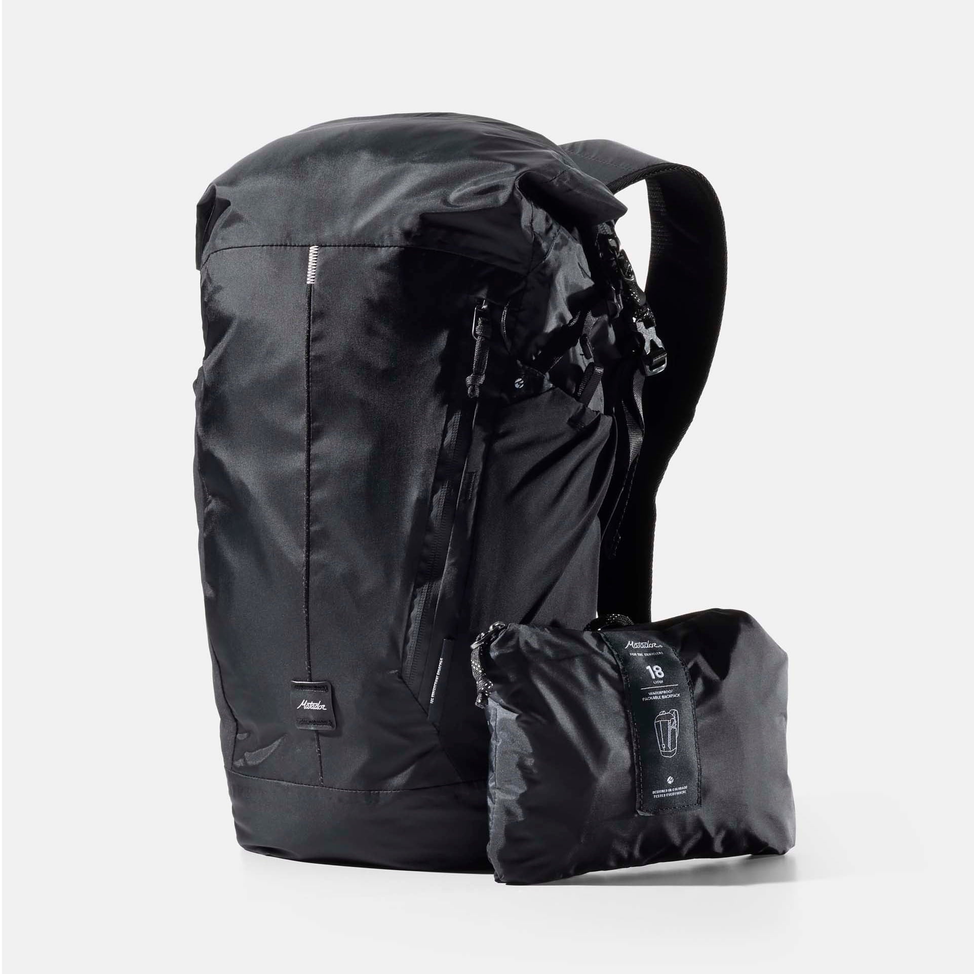 Matador Backpacks Black Matador 18L Waterproof Packable Backpack