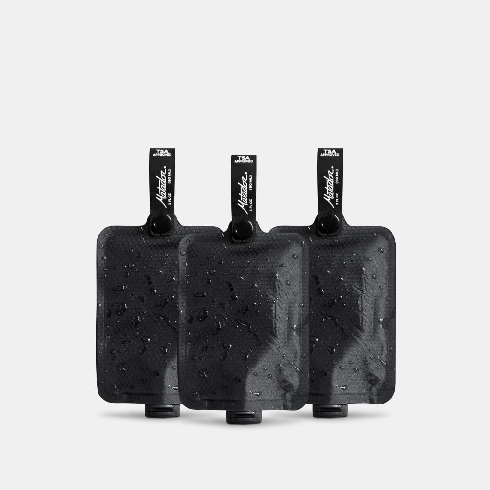 Matador Travel Accessories Charcoal Matador FlatPak Toiletry Bottle 3-Pack - Charcoal