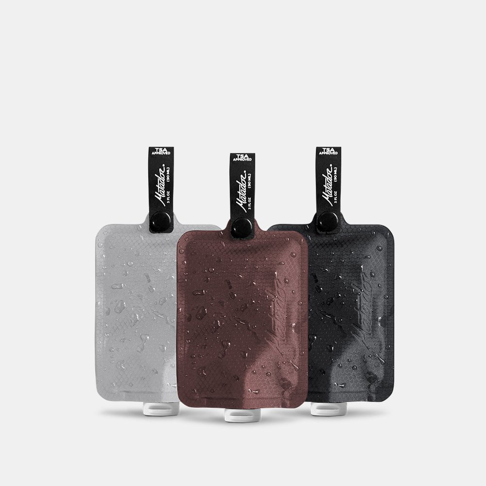 Matador Travel Accessories Multi 2 (Charcoal/Garnet/Arctic White) Matador FlatPak Toiletry Bottle 3-Pack