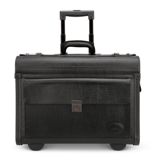 Nextech Briefcases Black Nextech Faux-Leather Rolling Catalog Case