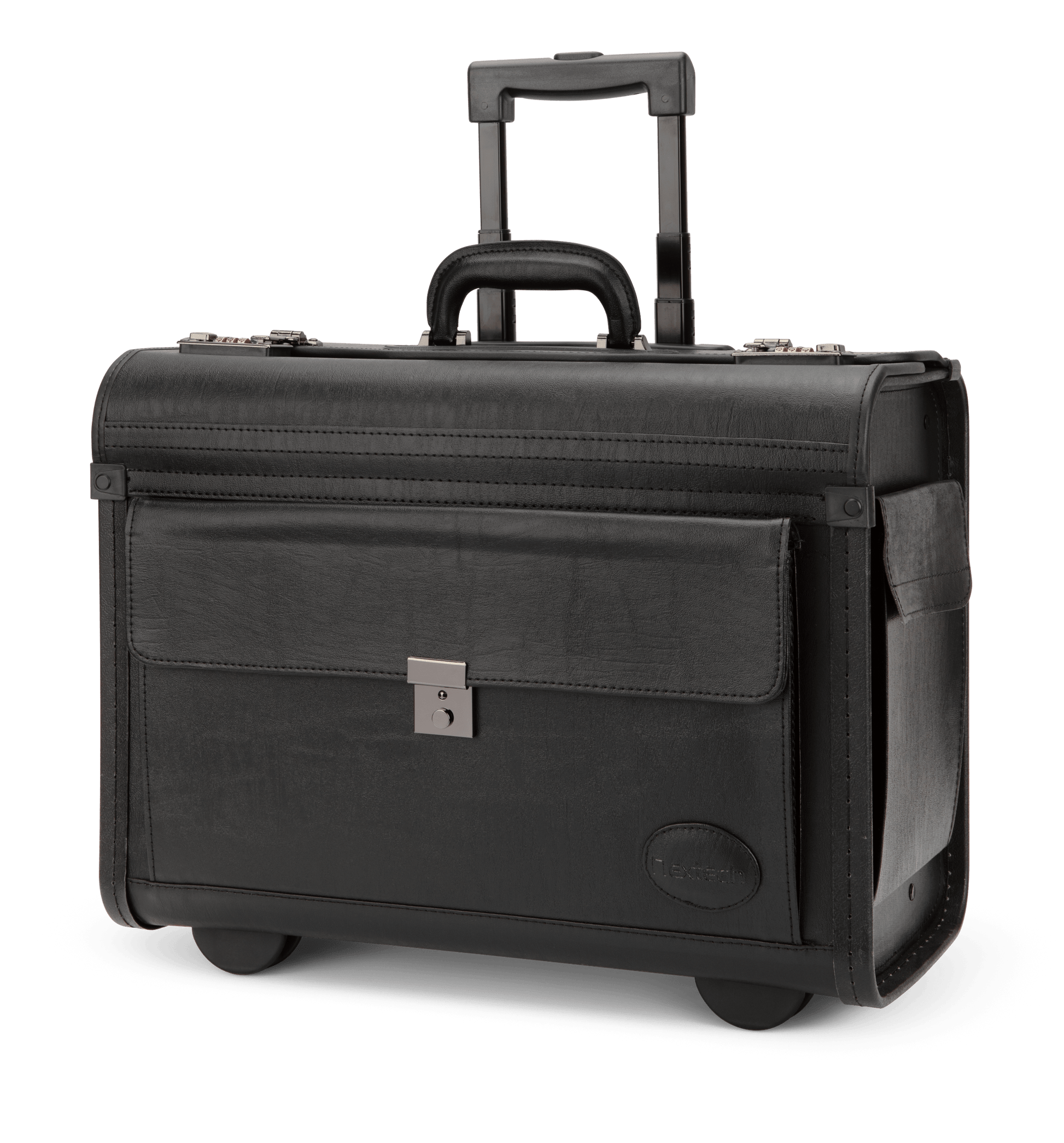 Nextech Briefcases Black Nextech Faux-Leather Rolling Catalog Case