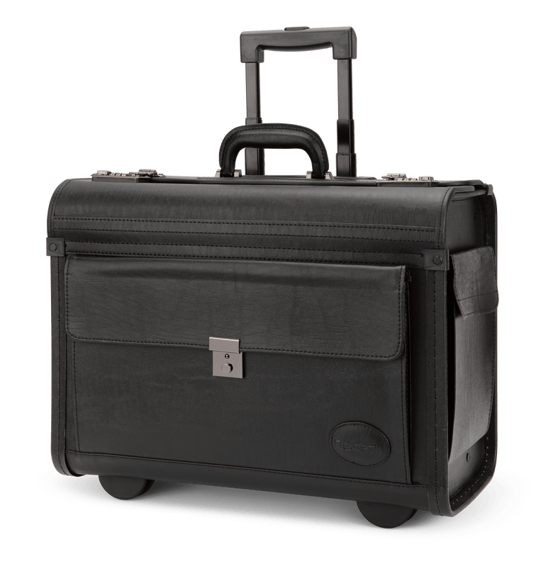 Nextech Briefcases Black Nextech Faux-Leather Rolling Catalog Case