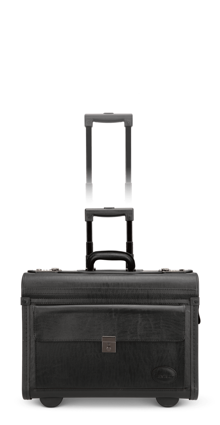 Nextech Briefcases Black Nextech Faux-Leather Rolling Catalog Case