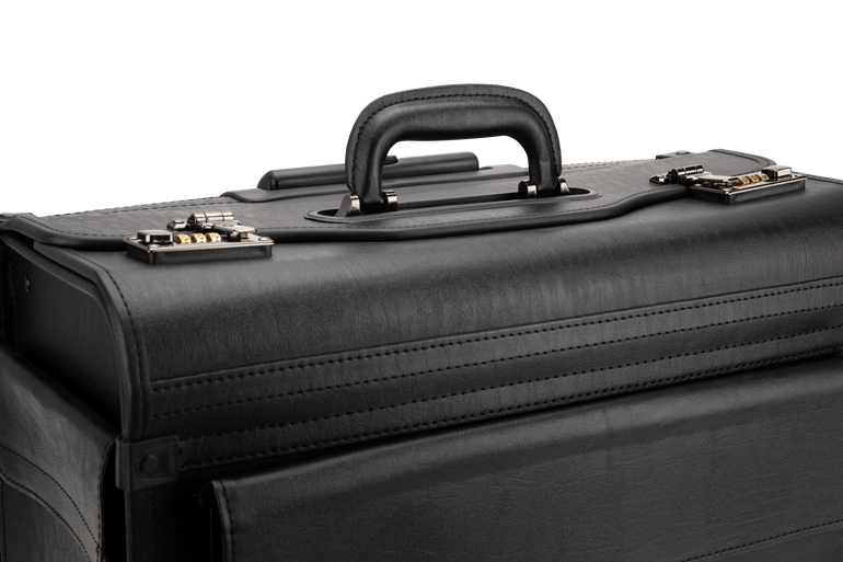 Nextech Briefcases Black Nextech Faux-Leather Rolling Catalog Case