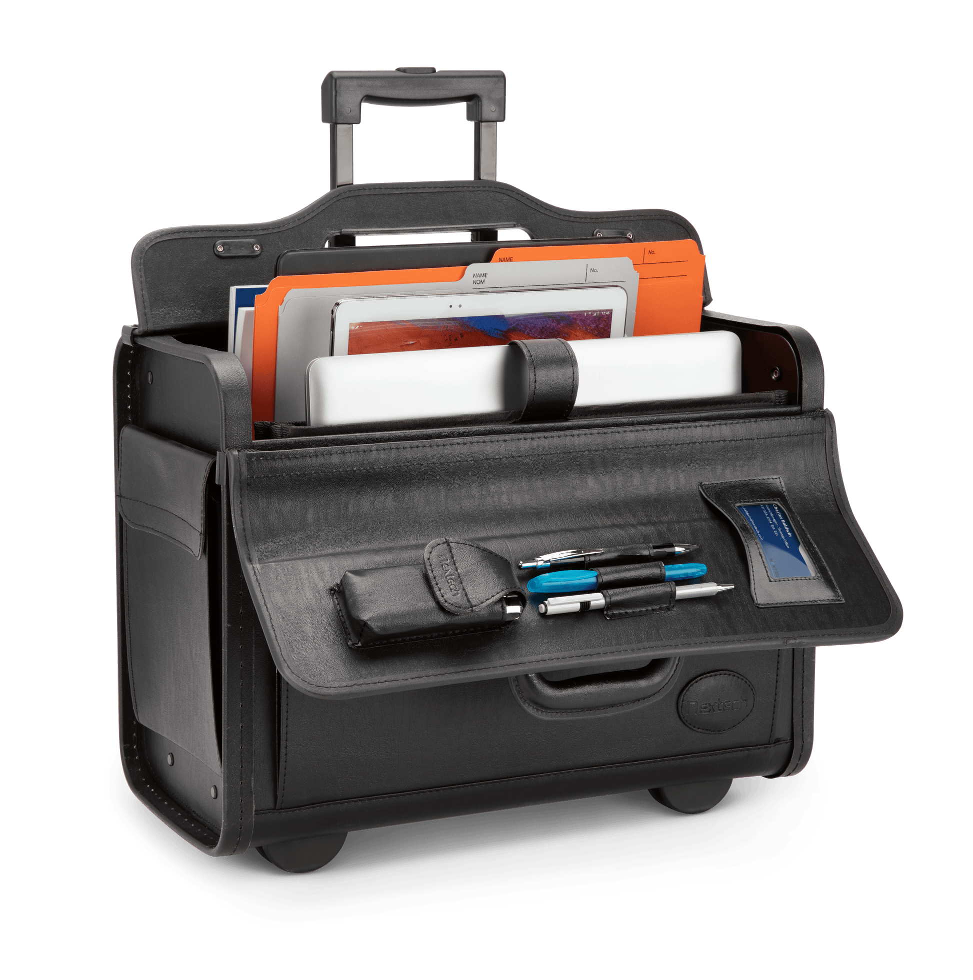 Nextech Briefcases Black Nextech Faux-Leather Rolling Catalog Case