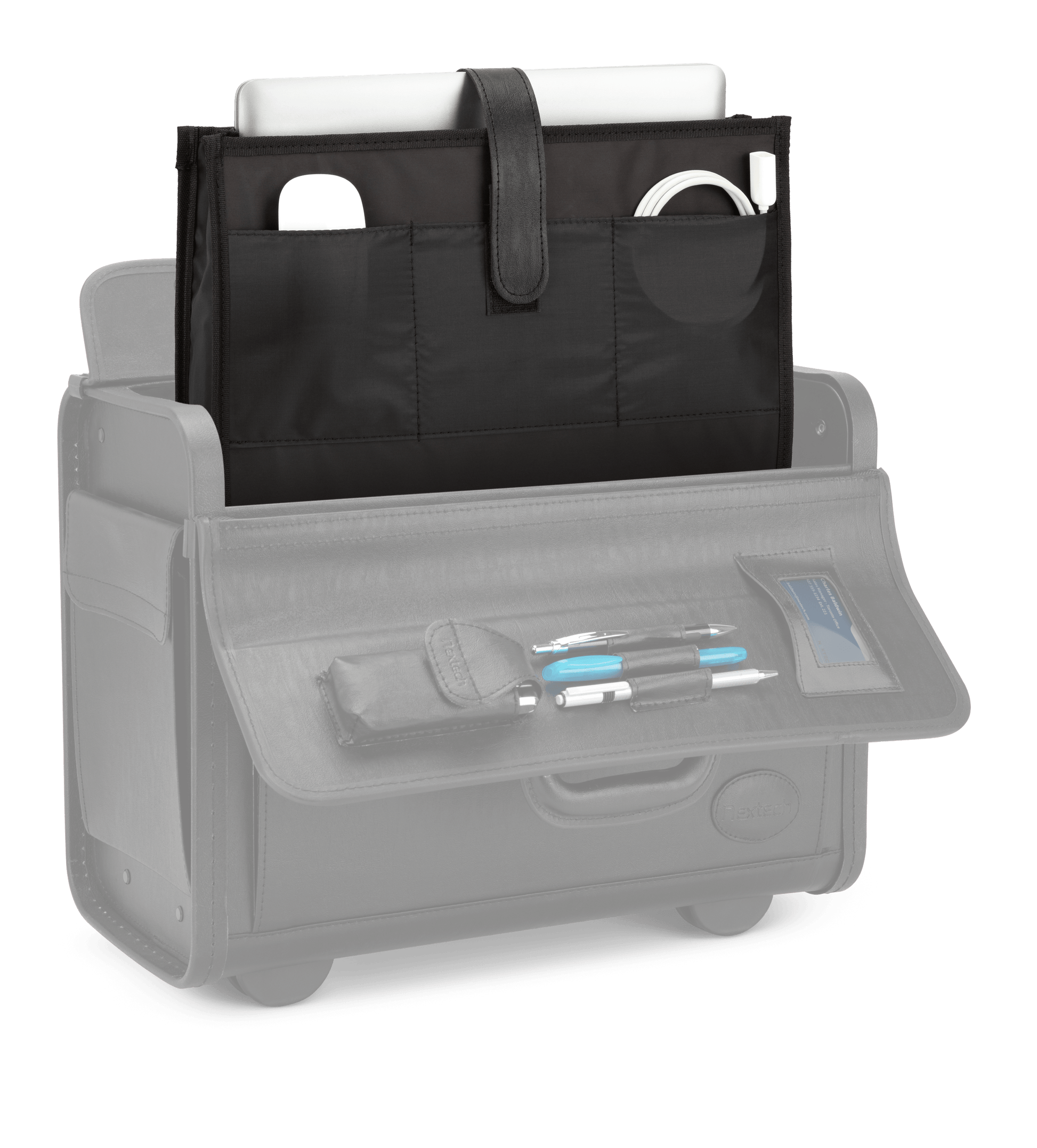 Nextech Briefcases Black Nextech Faux-Leather Rolling Catalog Case