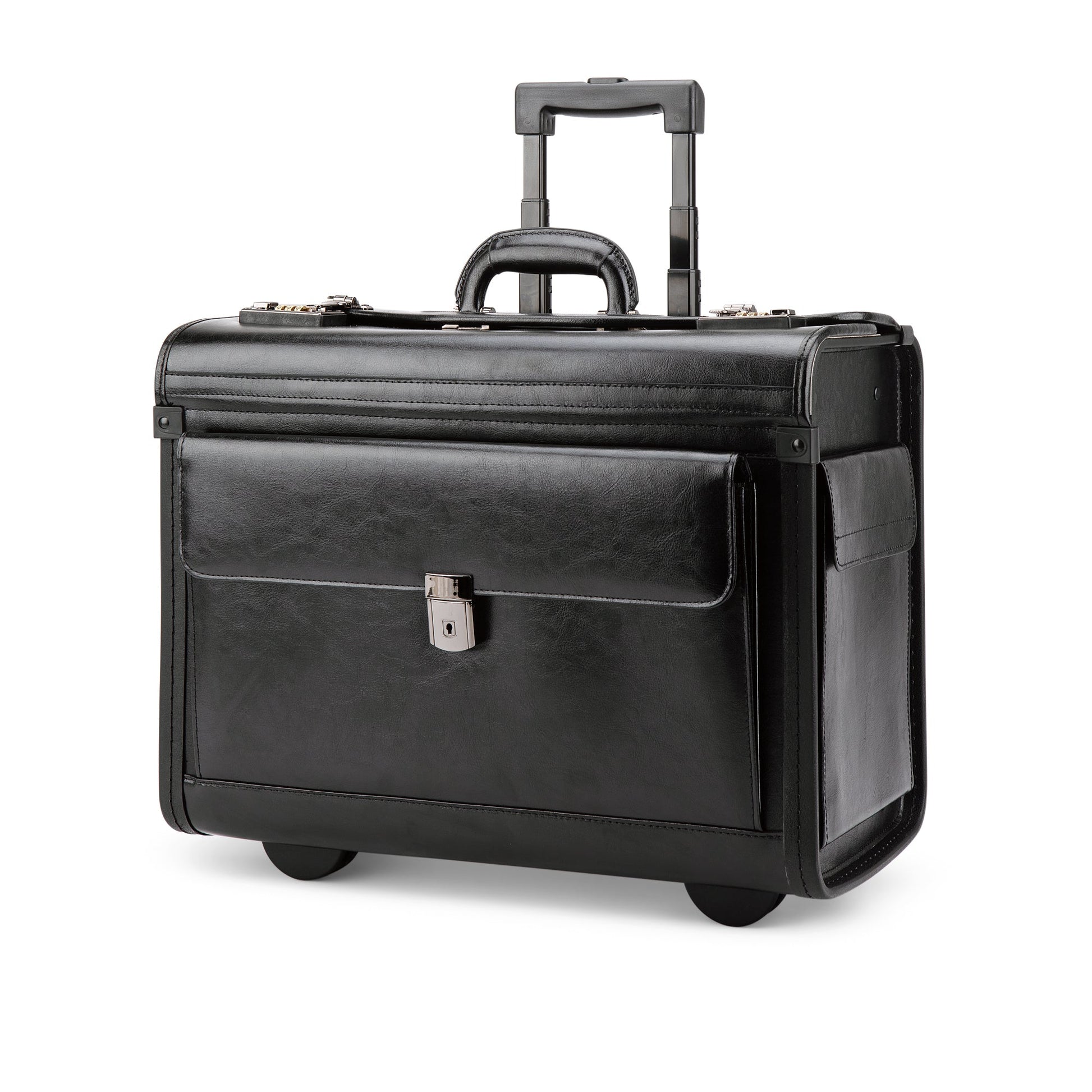 Nextech Briefcases Black Nextech Rolling Leather Catalogue Case