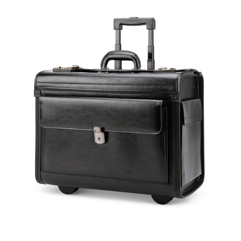 Nextech Briefcases Black Nextech Rolling Leather Catalogue Case