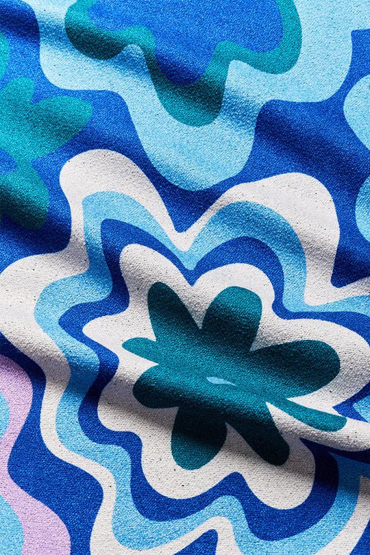 Nomadix Travel Accessories Groovy Flowers Blue Green Nomadix Original Towel - Groovy Flowers Blue Green