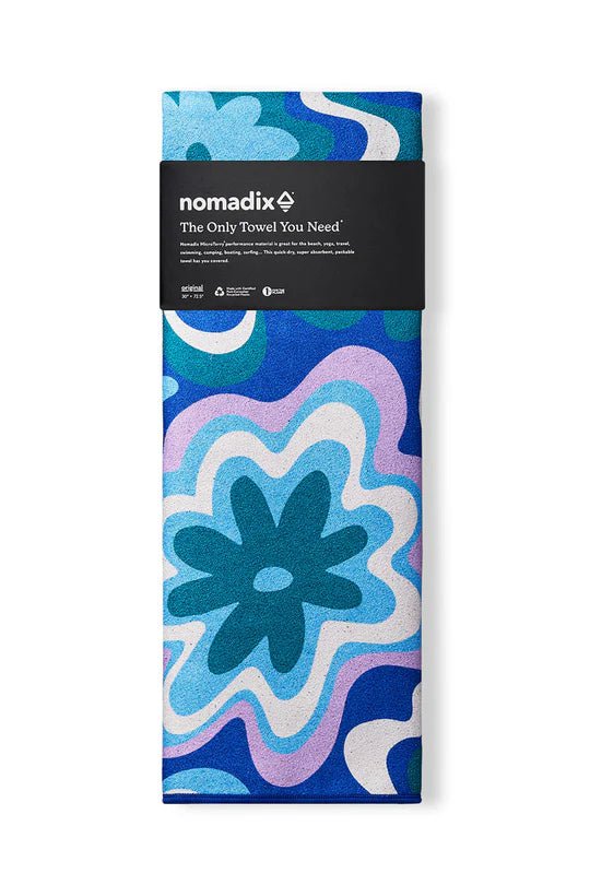 Nomadix Travel Accessories Groovy Flowers Blue Green Nomadix Original Towel - Groovy Flowers Blue Green