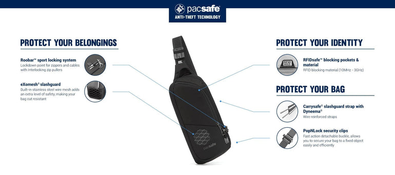 Pacsafe Sling Bag Pacsafe Vibe 150 Anti-Theft Sling Pack