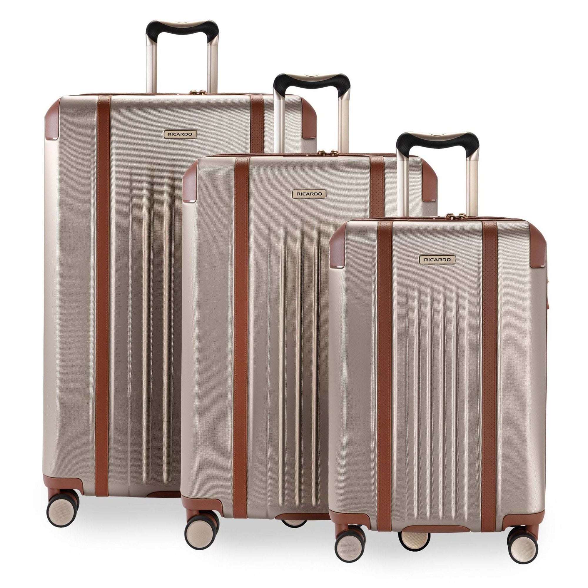 Ricardo Beverly Hills Luggage Champagne Ricardo Beverly Hills Montecito 2.0 Hardside Expandable Spinner 3-Piece Luggage Set