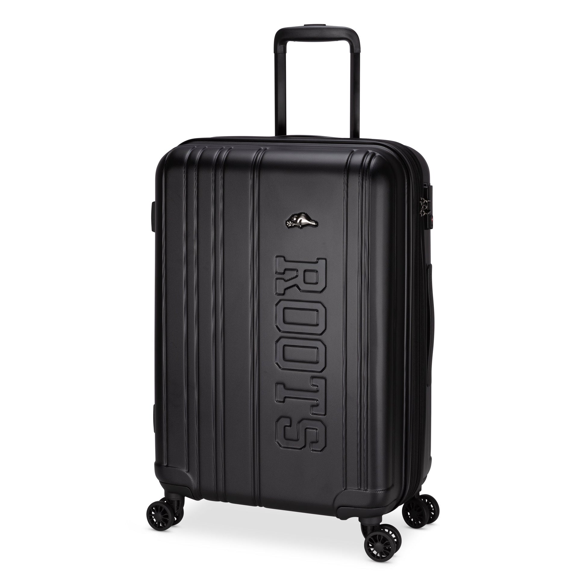 Roots Luggage Black Roots Identity Expandable Spinner Medium Luggage