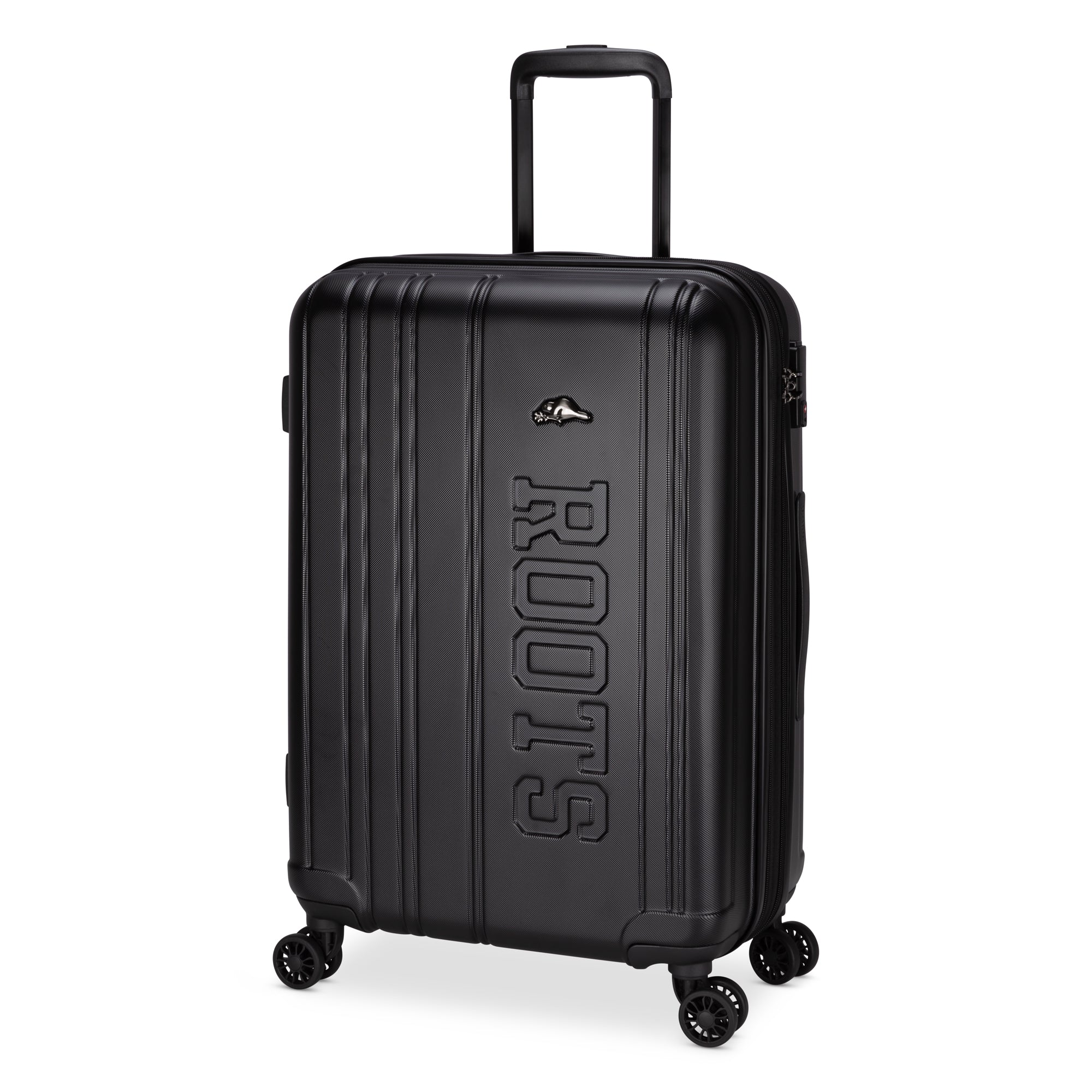 Roots Luggage Black Roots Identity Expandable Spinner Medium Luggage