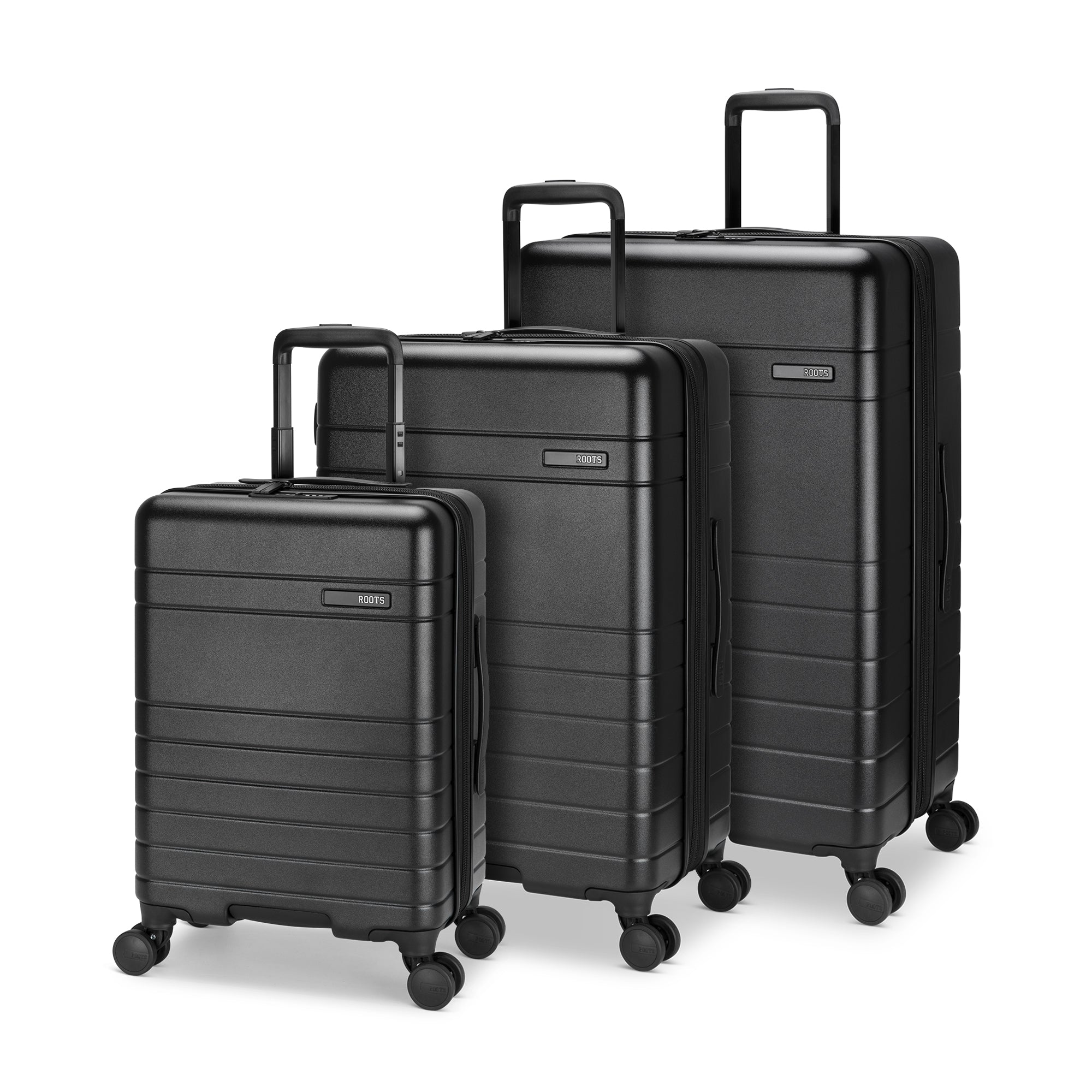 Roots Luggage Black Roots Travel Expandable Spinner 3-Piece Luggage Set