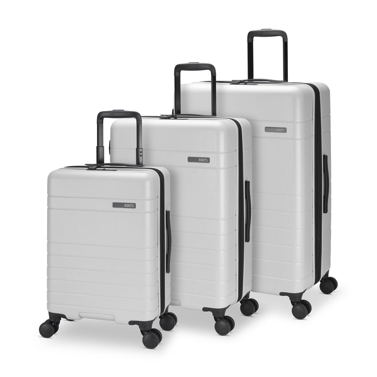 Roots Luggage Off-White Roots Travel Expandable Spinner 3-Piece Luggage Set