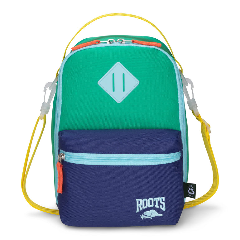 Roots Lunch Bag Navy Green Roots Recycled Lunch Bag 7L