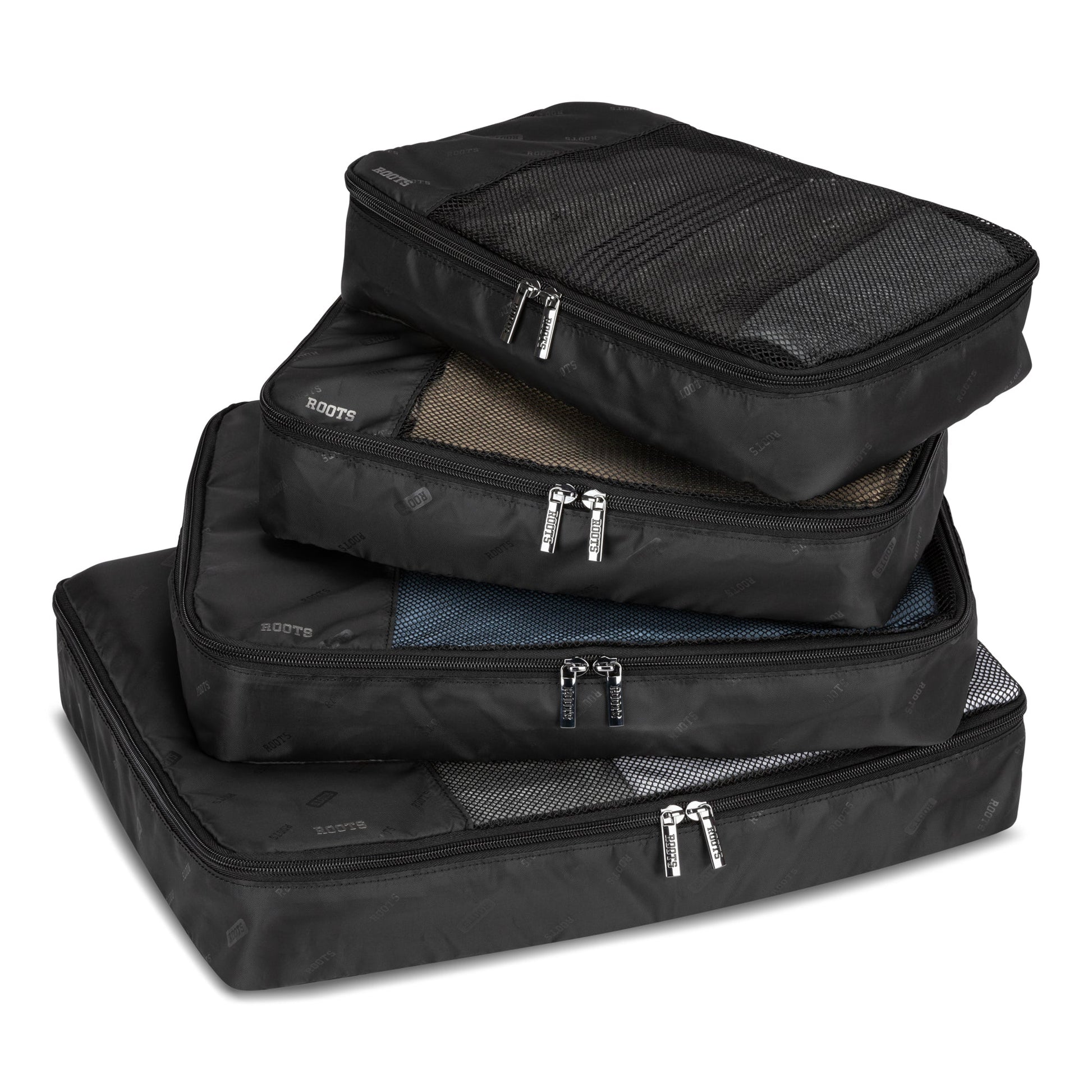 Roots Travel Accessories Black Roots Travel Set of 3 Packing Cubes