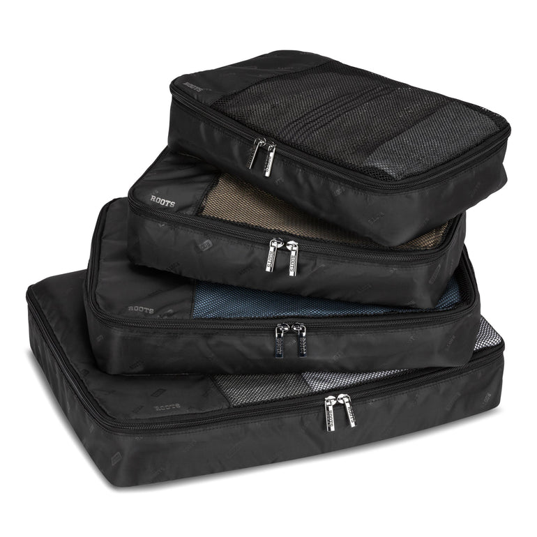 Roots Travel Accessories Black Roots Travel Set of 3 Packing Cubes